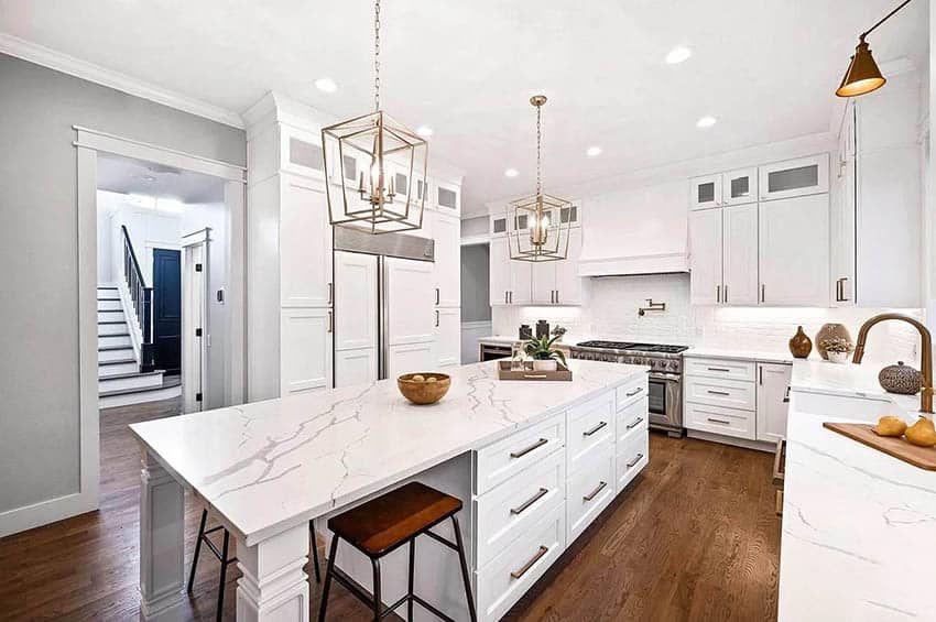 White shaker kitchen cabinets installed in Kansas City home